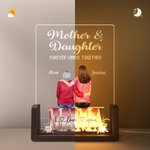 Gepersonaliseerd Cartoon Mamma en 1-4 Kinderen Voor Altijd Aan Elkaar Verbonden LED Nachtlampje met Naam en Houten Voet Home Decor Moederdag Cadeau voor Mamma Oma
