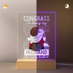Esposo personalizado You Lucky Bastard Placa de luz nocturna de acrílico Decoración de escritorio Regalo de San Valentín para parejas