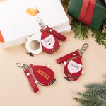 Personalized Cute Santa Keychain with Text and Magnifying Glass Birthday Christmas Appreciation Gift for Elders Grandma Grandpa