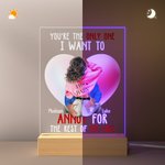 Lámpara de noche LED personalizada You're the Only One con nombres Base de madera Regalo de aniversario San Valentín para pareja