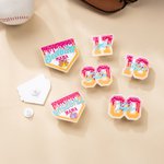 Personalized Ice Cream Dripping Sports Baseball Softball Mama Bag Charm with Name Accessory for Bogg Game Day Team Birthday Gift for Sports Lovers