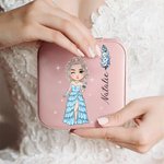 Boîte à bijoux personnalisée en cuir PU avec nom Cadeau d'anniversaire pour demoiselles d'honneur Femmes