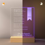 Plaque Acrylique Personnalisée avec Texte Lumière LED et Base en Bois Classe de 2024 Cadeau Inspiration Remise des Diplômes pour Diplômé