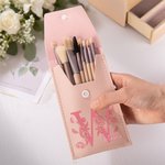 Personalized Floral Initial Makeup Brush Bag with 8 Pcs Makeup Brushes Travel Essentials Birthday Wedding Gift for Women