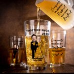 Personalised Congrats on Being My Husband Face Photo Beer Glass with Name and Year Wedding Valentine's Day Anniversary Gift for Groom Husband