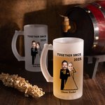 Personalised Congrats on Being My Husband Face Photo Beer Glass with Name and Year Wedding Valentine's Day Anniversary Gift for Groom Husband