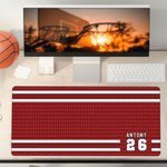 Personalisierte Sport Trikot Design Multicolor Anti-Rutsch-Schreibtisch-Matte Mauspad mit Namen und Nummer Bürobedarf Spieltag Geburtstag Geschenk für Sportliebhaber