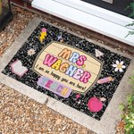 Gepersonaliseerde Schattige Stationery Boek Elementen Antislip Deurmat met Tekst Klaslokaal Decor Lerarendag Terug naar School Cadeau voor Leraren