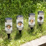 Personalisiertes Hund Katze Foto Pfotenabdruck Solar Gartenlicht mit Namen Garten Deko Andenken Geschenk für Haustiertrauernde