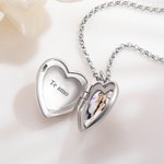 Collar de medallón personalizado de plata esterlina con foto en forma de corazón y texto grabado regalo de cumpleaños y aniversario para ella
