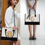 Apple Ruler Personalized Pencil Initial Large Tote Bag with Name and Adjustable Shoulder Strap Travel Teachers' Day Birthday Gift for Teachers