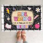 Gepersonaliseerde Schattige Stationery Boek Elementen Antislip Deurmat met Tekst Klaslokaal Decor Lerarendag Terug naar School Cadeau voor Leraren