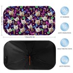 Personalised Multicolor Fluorescent Pattern 1-3 Face Photos Car Sunshade Umbrella Auto Accessories Travel Vacation Gift for Car Owners Family Friends