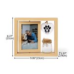 Personalisiertes Haustier Foto Memorial Holzrahmen mit Haar Jar und Paw Print Name Herz Ornament Home Decor Verlust von Haustier Sympathie Geschenk für Tierliebhaber