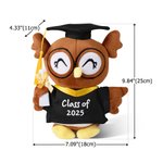 Personalized Cute Grad Cap and Bachelor's Gown Owl Plush Toy with Text and Year Souvenir Graduation Ceremony Gift for Graduates Classmates