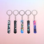 Porte-clés personnalisé en acrylique Snowboard avec photo de l'équipe Cadeau d'anniversaire pour les membres de l'équipe Passionnés de ski