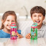 Personalized Cute Cartoon Animal Initial 16 oz Kid Water Bottle with Name Outdoor Activities Birthday Back to School Gift for Boys Girls