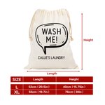 Personalised Wash Me Large Capacity Canvas Laundry Bags with Text Daily Necessities Back to School Birthday Gift for Students Friends