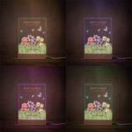 Personalised Grandma's Garden Birth Flower LED Night Light with Names and Wooden Base Home Decor Anniversary Appreciation Gift for Grandma Mom