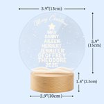 Personalised 2-10 Christmas Tree Names Design LED Night Light with Wooden Base Christmas Gift for Family Grandparents
