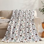 Personalised Woodland Animal Baby Receiving Blanket with Name Photo Prop Birthday Baby Shower Full Moon Hundred Days Gift for Newborns