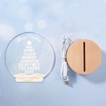 Personalised 2-10 Christmas Tree Names Design LED Night Light with Wooden Base Christmas Gift for Family Grandparents