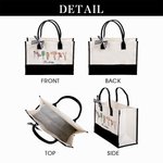 Personnalisé Aquarelle Coiffure Design 3 Fleurs de naissance Canvas Tote Bag avec Nom Anniversaire Appréciation Cadeau pour Stylistes Amoureux de la Coiffure