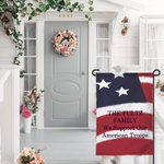 Personalized Support Troop Stars and Stripes Garden Flag with Text Yard Decor Patriotic 4th of July Independence Day Gift for American Family