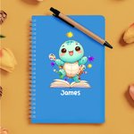 Cuaderno A5 Personalizado con el Nombre del Oso de Dibujos Animados Regalo de Cumpleaños para Niños Estudiantes