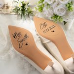 Personalisierte wasserdichte Frau Herz Hochzeit Schuhe Aufkleber mit Text und Datum High Heel Decal Hochzeit Jahrestag Geschenk für Braut Brautjungfern