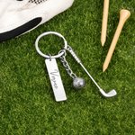Personalized Golf Ball Clubs Keychain Bag Tag with Engraved Name Anniversary Birthday Club Gift for Golf Lovers