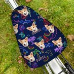 Personalized 1-3 Face Photos Fluorescent Pattern Adjustable Bicycle Seat Cover Birthday Anniversary Gift for Cycling Enthusiasts