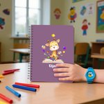 Cuaderno A5 Personalizado con el Nombre del Oso de Dibujos Animados Regalo de Cumpleaños para Niños Estudiantes