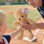 Personalized Basketball Baseball Softball Number Plush Teddy Bear Stuffed Toy Game Day Birthday Gift for Boys Girls Sports Enthusiasts