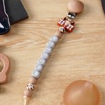 Gepersonaliseerde schattige Western Cowboy Silicone Kralen Fopspeen Clip houder met naam past op de meeste fopspenen Speen Speelgoed Baby Shower Gift voor pasgeborene