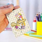 Personalized Cute Apple Pencil Initial PU Leather ID Badge Holder with Text Back to School Teacher's Day Appreciation Gift for Teacher