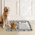 Personalized 3D Cartoon Cat Dog Paw Print Absorbent Pet Feeding Mat with Name Message and Waterproof Rubber Backing Birthday Gift for Pet Lovers