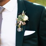 Gepersonaliseerde 1-5 foto's Lapel Broche Pin met naam hanger Engagement Wedding Gift voor bruidegom vader