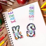 Personalized Doodle Art Name Apple Pencil Magnetic Bookmark Clips Graduation Back to School Gift for Teacher Book Lover