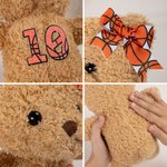 Personalized Basketball Baseball Softball Number Plush Teddy Bear Stuffed Toy Game Day Birthday Gift for Boys Girls Sports Enthusiasts
