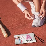 Sac de maquillage personnalisé avec nom et bracelet pour les sports de balle Cadeau d'anniversaire pour les femmes passionnées de sports de balle