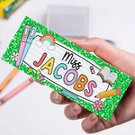 Personalised Colourful Text Blackboard Rubber with 2 Whiteboard Markers School Supplies Teacher's Day Back to School Gift for Educator