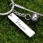 Personalized Golf Ball Clubs Keychain Bag Tag with Engraved Name Anniversary Birthday Club Gift for Golf Lovers