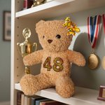 Personalized Basketball Baseball Softball Number Plush Teddy Bear Stuffed Toy Game Day Birthday Gift for Boys Girls Sports Enthusiasts