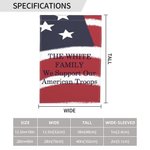 Personalized Support Troop Stars and Stripes Garden Flag with Text Yard Decor Patriotic 4th of July Independence Day Gift for American Family
