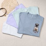 Personalised Multicolor Embroidered Dog Cat Pet Portrait Photo T-shirt Sweatshirt Hoodie with Name Birthday Holiday Gift for Family Friends Pet Lovers