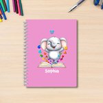 Cuaderno A5 Personalizado con el Nombre del Oso de Dibujos Animados Regalo de Cumpleaños para Niños Estudiantes