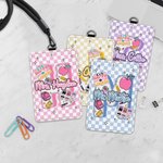 Personalized Cute Apple Pencil Initial PU Leather ID Badge Holder with Text Back to School Teacher's Day Appreciation Gift for Teacher