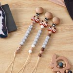 Gepersonaliseerde schattige Western Cowboy Silicone Kralen Fopspeen Clip houder met naam past op de meeste fopspenen Speen Speelgoed Baby Shower Gift voor pasgeborene