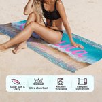 Toalla de playa de gran tamaño y secado rápido con purpurina personalizada con nombre y texto Regalo de vacaciones en la playa y fiesta en la piscina para mujer